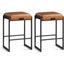 Set 2 Sillas Taburetes Eco Cuero Café Roke