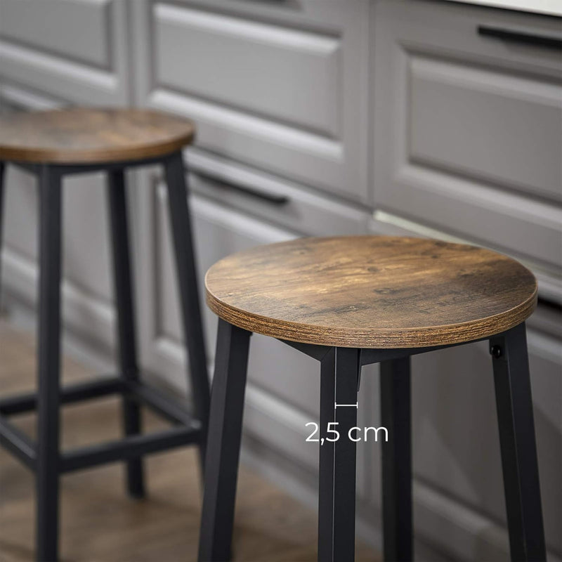 Asiento rústico · Set 2 Sillas Taburetes Madera y Fierro Arreso