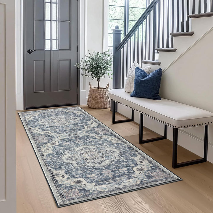 Alfombra Antideslizante Vintage Azul Claro Amot 183x61 cm