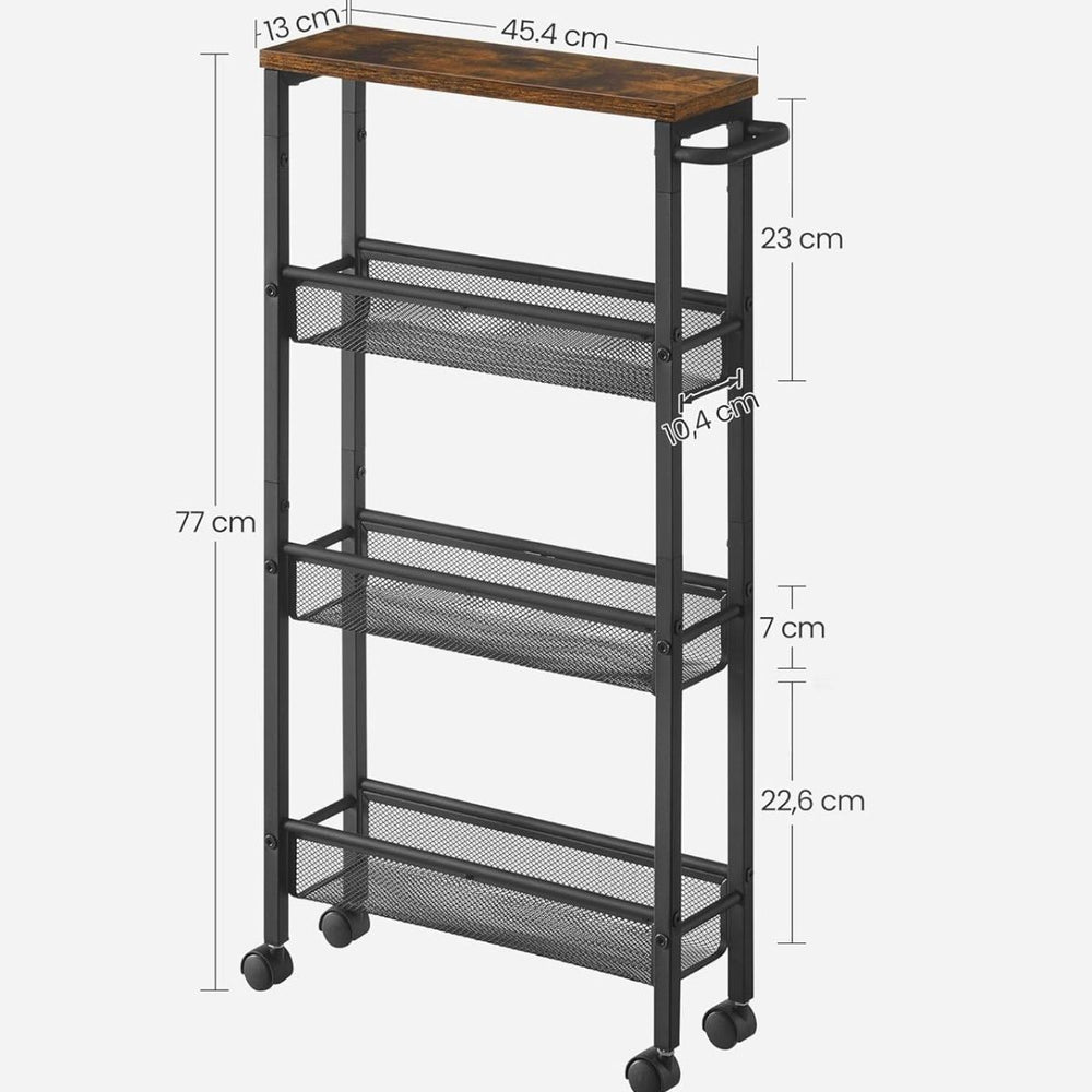 Medidas del carrito de cocina Vestre: 45,4 x 13 x 77 cm
