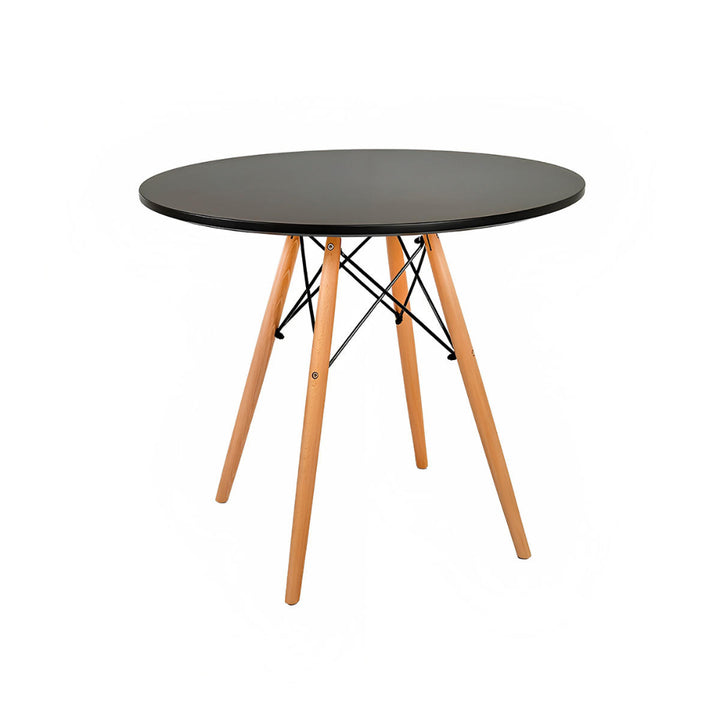Mesa Eames Redonda 80 cm MDF Negra