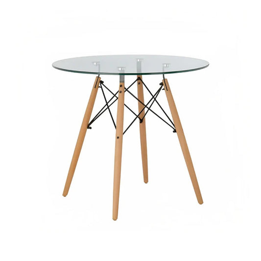 Mesa Eames 80cm Redonda de Vidrio