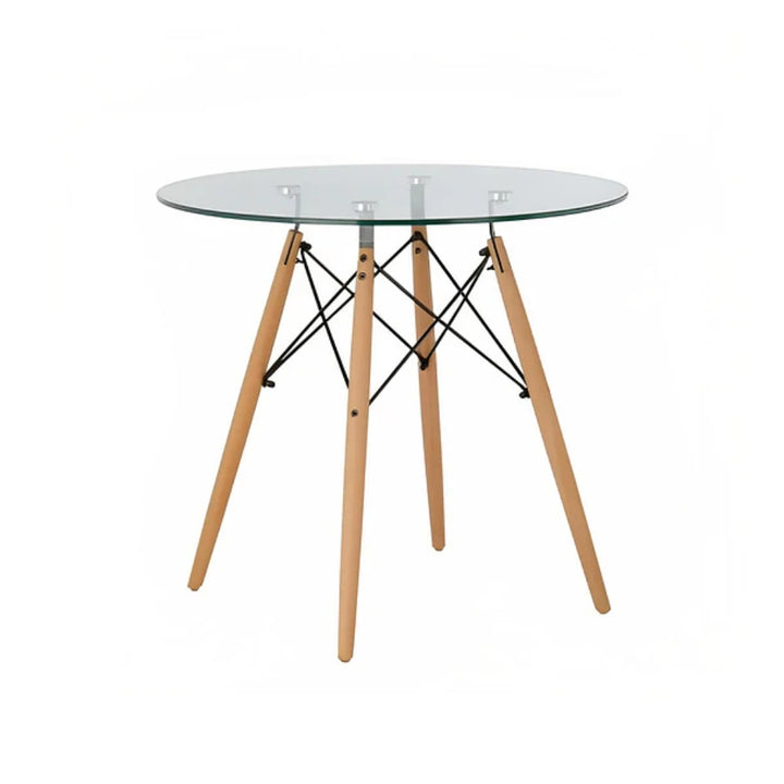 Mesa Eames 80cm Redonda de Vidrio