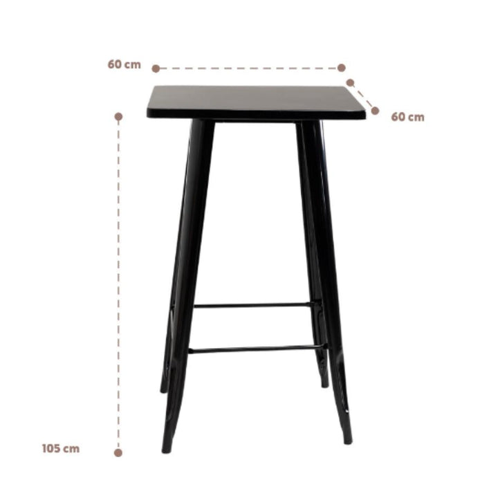 Mesa Tolix Alta bar 60x60 Negra