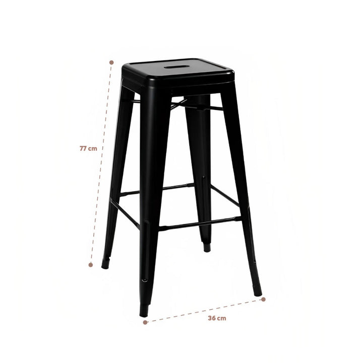 Piso Tolix Silla Bar 77 cm Negro