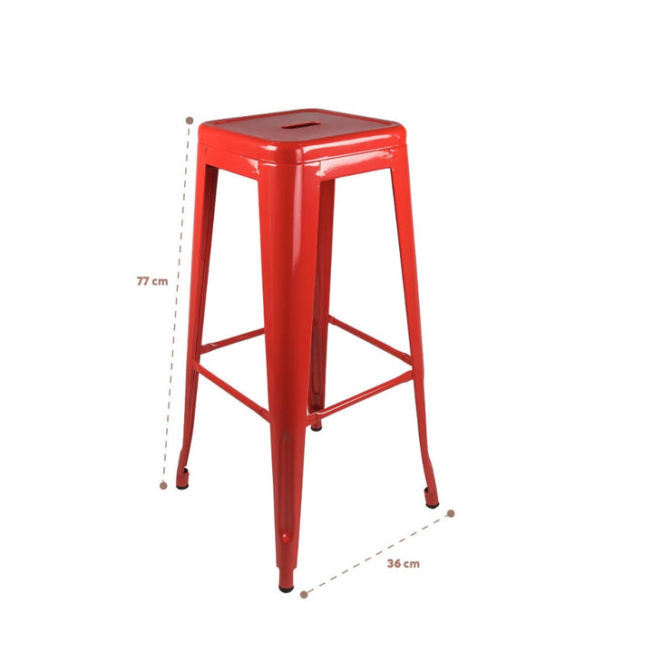 Piso Tolix Silla Bar 77 cm Rojo