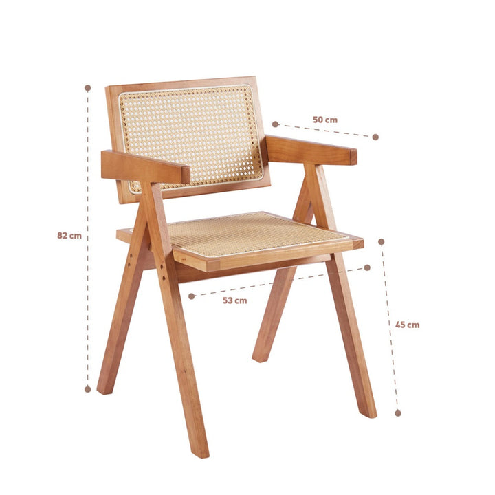 Silla Sitial Chandigarh Madera Rattan Natural