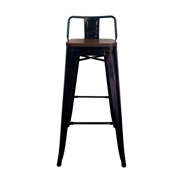 Taburete Silla Bar Tolix Madera Negro 77 cms