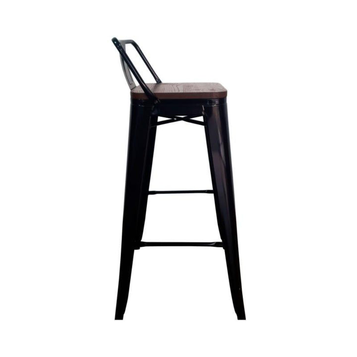 Taburete Silla Bar Tolix Madera Negro 77 cms