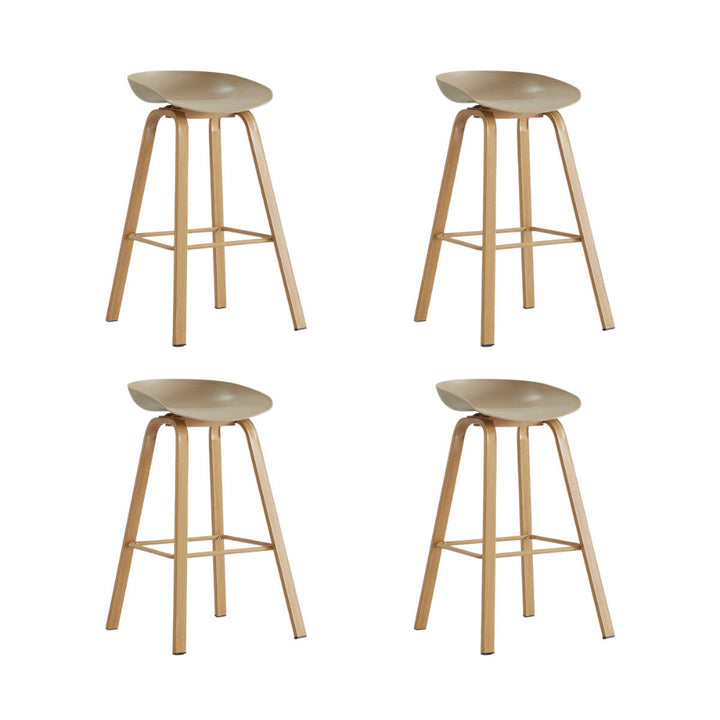 Pack 4 Taburetes Sillas Bar Nordic Beige