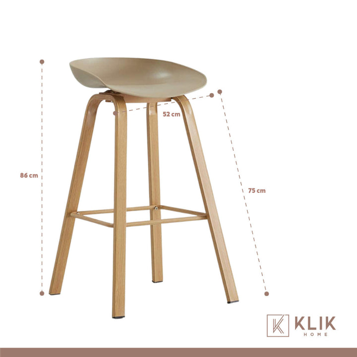 Pack 4 Taburetes Sillas Bar Nordic Beige