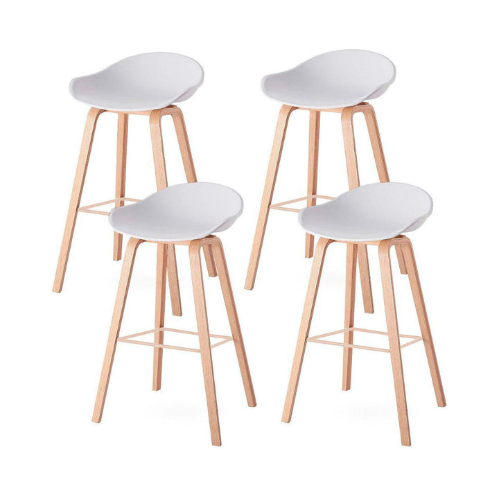Pack 4 Taburetes Sillas Bar Nordic Blanco