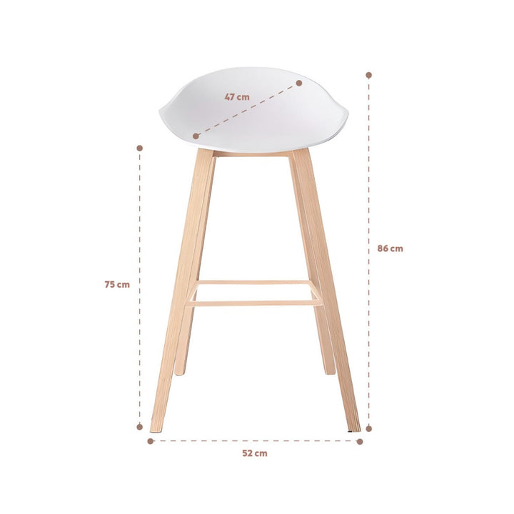 Pack 4 Taburetes Sillas Bar Nordic Blanco
