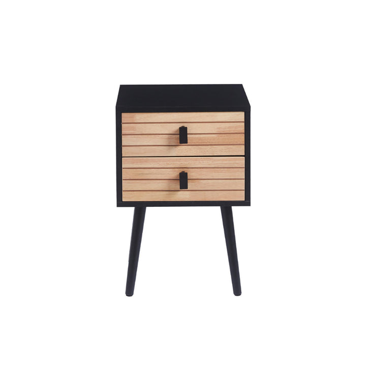 Velador Doble Cajonera Lulea Negro