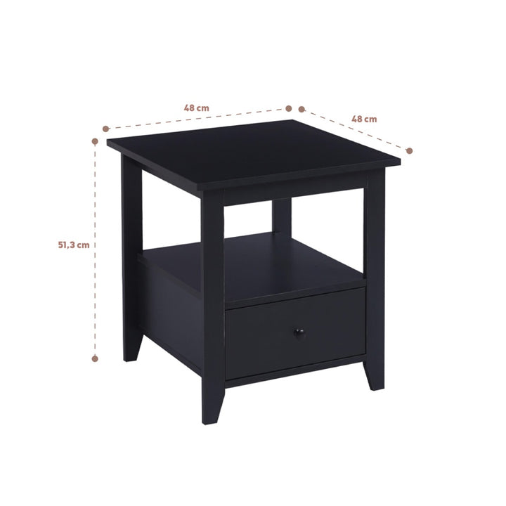 Velador con Cajonera Kotka Negro