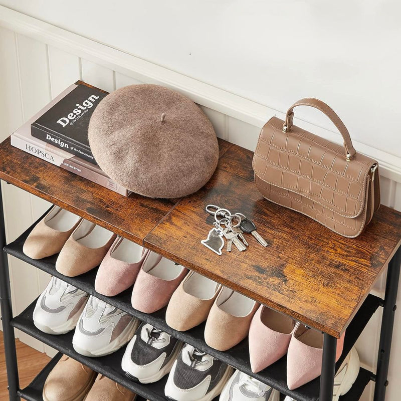 Cubierta de madera · Mueble Zapatero Organizador Visby Estilo Industrial
