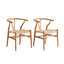 Set de 2 Sillas Wishbone Madera y Cuerda