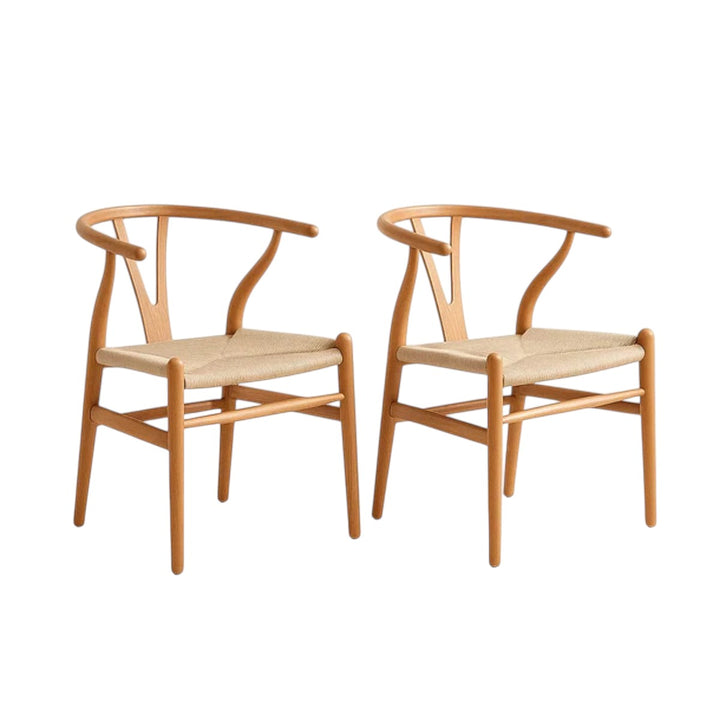 Set de 2 Sillas Wishbone Metal y Cuerda