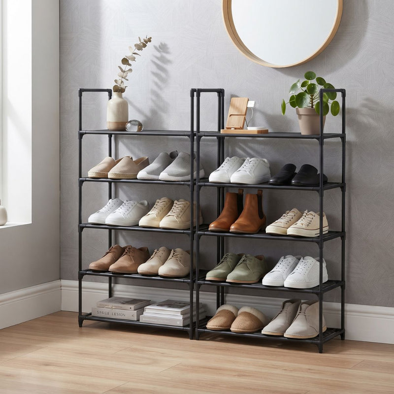 Uno o dos zapateros · Zapatero Negro Metálico 10 Niveles Vaxjo